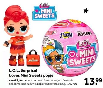 Aanbiedingen L.o.l. surprise! loves mini sweets popje - LOL Surprise - Geldig van 01/10/2022 tot 05/12/2022 bij Intertoys