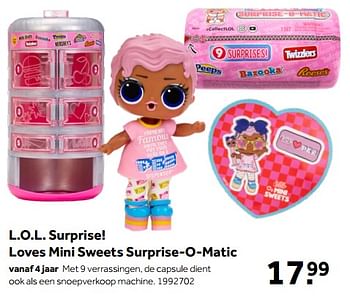 Aanbiedingen L.o.l. surprise! loves mini sweets surprise-o-matic - LOL Surprise - Geldig van 01/10/2022 tot 05/12/2022 bij Intertoys