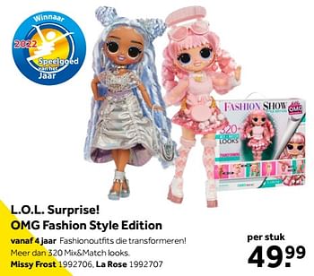 Aanbiedingen L.o.l. surprise! omg fashion style edition - LOL Surprise - Geldig van 01/10/2022 tot 05/12/2022 bij Intertoys