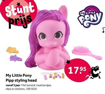 Aanbiedingen My little pony pipp styling head - Hasbro - Geldig van 01/10/2022 tot 05/12/2022 bij Intertoys