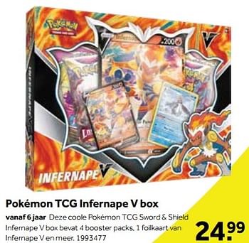 Aanbiedingen Pokémon tcg infernape v box - Pokemon - Geldig van 01/10/2022 tot 05/12/2022 bij Intertoys