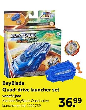 Aanbiedingen Beyblade quad-drive launcher set - Hasbro - Geldig van 01/10/2022 tot 05/12/2022 bij Intertoys