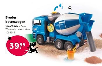 Aanbiedingen Bruder betonwagen - Bruder - Geldig van 01/10/2022 tot 05/12/2022 bij Intertoys