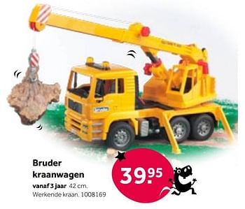 Aanbiedingen Bruder kraanwagen - Bruder - Geldig van 01/10/2022 tot 05/12/2022 bij Intertoys