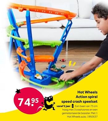 Aanbiedingen Hot wheels action spiral speed crash speelset - Mattel - Geldig van 01/10/2022 tot 05/12/2022 bij Intertoys