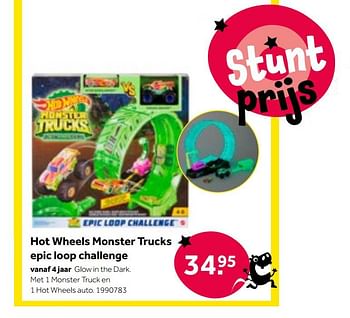 Aanbiedingen Hot wheels monster trucks epic loop challenge - Mattel - Geldig van 01/10/2022 tot 05/12/2022 bij Intertoys