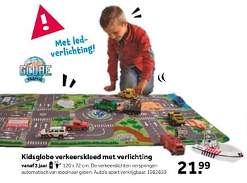 Aanbiedingen Kidsglobe verkeerskleed met verlichting - Kids GLOBE - Geldig van 01/10/2022 tot 05/12/2022 bij Intertoys