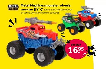 Aanbiedingen Metal machines monster wheels - Zuru - Geldig van 01/10/2022 tot 05/12/2022 bij Intertoys