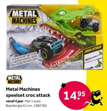 Aanbiedingen Metal machines speelset croc attack - Zuru - Geldig van 01/10/2022 tot 05/12/2022 bij Intertoys