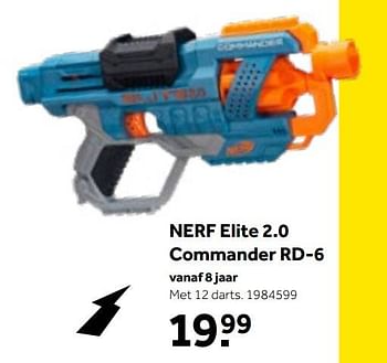 Aanbiedingen Nerf elite 2.0 commander rd-6 - Hasbro - Geldig van 01/10/2022 tot 05/12/2022 bij Intertoys