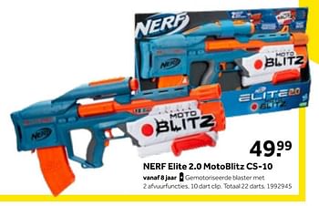 Aanbiedingen Nerf elite 2.0 motoblitz cs-10 - Hasbro - Geldig van 01/10/2022 tot 05/12/2022 bij Intertoys