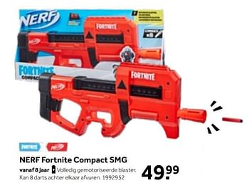 Aanbiedingen Nerf fortnite compact smg - Hasbro - Geldig van 01/10/2022 tot 05/12/2022 bij Intertoys