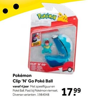 Aanbiedingen Pokémon clip n go poké ball - Jazwares - Geldig van 01/10/2022 tot 05/12/2022 bij Intertoys