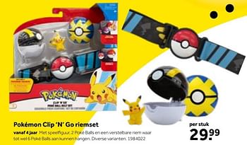 Aanbiedingen Pokémon clip n go riemset - Jazwares - Geldig van 01/10/2022 tot 05/12/2022 bij Intertoys