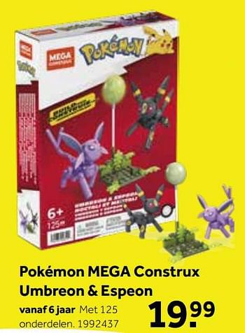 Aanbiedingen Pokémon mega construx umbreon + espeon - Pokemon - Geldig van 01/10/2022 tot 05/12/2022 bij Intertoys