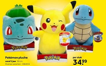 Aanbiedingen Pokémon pluche - Jazwares - Geldig van 01/10/2022 tot 05/12/2022 bij Intertoys