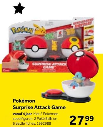 Aanbiedingen Pokémon surprise attack game - Jazwares - Geldig van 01/10/2022 tot 05/12/2022 bij Intertoys