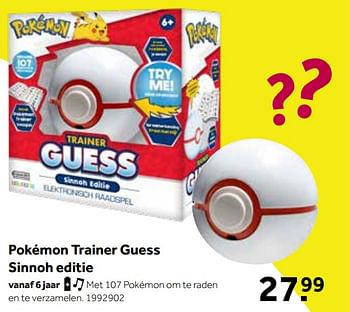 Aanbiedingen Pokémon trainer guess sinnoh editie - Pokemon - Geldig van 01/10/2022 tot 05/12/2022 bij Intertoys