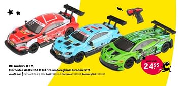 Aanbiedingen Rc audi rs dtm mercedes amg c63 dtm of lamborghini huracán gt3 - Huismerk - Intertoys - Geldig van 01/10/2022 tot 05/12/2022 bij Intertoys