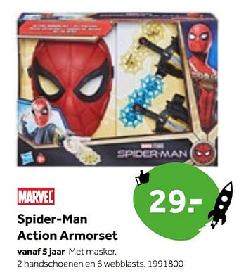 Aanbiedingen Spider-man action armorset - Hasbro - Geldig van 01/10/2022 tot 05/12/2022 bij Intertoys