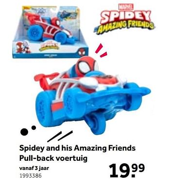 Aanbiedingen Spidey and his amazing friends pull-back voertuig - Jazwares - Geldig van 01/10/2022 tot 05/12/2022 bij Intertoys