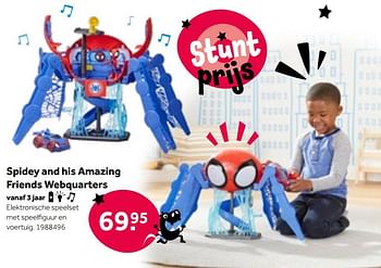 Aanbiedingen Spidey and his amazing friends webquarters - Hasbro - Geldig van 01/10/2022 tot 05/12/2022 bij Intertoys