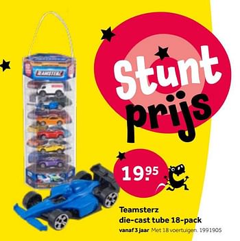 Aanbiedingen Teamsterz die-cast tube - TeamsterZ - Geldig van 01/10/2022 tot 05/12/2022 bij Intertoys