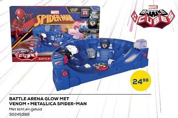 Aanbiedingen Battle arena glow met venom + metallica spider-man - Marvel - Geldig van 21/10/2022 tot 07/12/2022 bij Supra Bazar