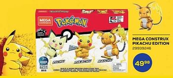 Aanbiedingen Mega construx pikachu edition - Pokemon - Geldig van 21/10/2022 tot 07/12/2022 bij Supra Bazar