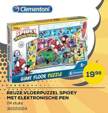 Aanbiedingen Reuze vloerpuzzel spidey met elektronische pen - Clementoni - Geldig van 21/10/2022 tot 07/12/2022 bij Supra Bazar