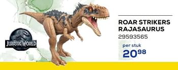 Aanbiedingen Roar strikers rajasaurus - Jurassic World - Geldig van 21/10/2022 tot 07/12/2022 bij Supra Bazar