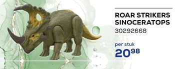 Aanbiedingen Roar strikers sinoceratops - Jurassic World - Geldig van 21/10/2022 tot 07/12/2022 bij Supra Bazar
