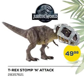 Aanbiedingen T-rex stomp n attack - Jurassic World - Geldig van 21/10/2022 tot 07/12/2022 bij Supra Bazar