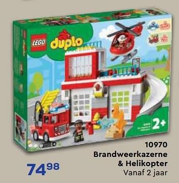 Aanbiedingen 10970 brandweerkazerne + helikopter - Lego - Geldig van 21/10/2022 tot 07/12/2022 bij Supra Bazar