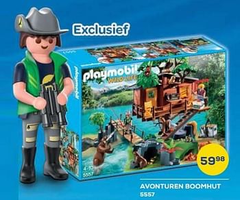 Aanbiedingen Avonturen boomhut 5557 - Playmobil - Geldig van 21/10/2022 tot 07/12/2022 bij Supra Bazar