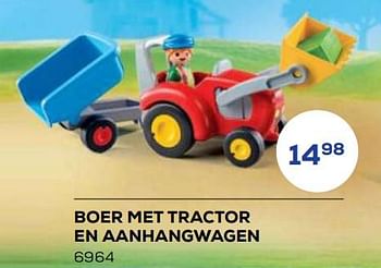 Aanbiedingen Boer met tractor en aanhangwagen 6964 - Playmobil - Geldig van 21/10/2022 tot 07/12/2022 bij Supra Bazar