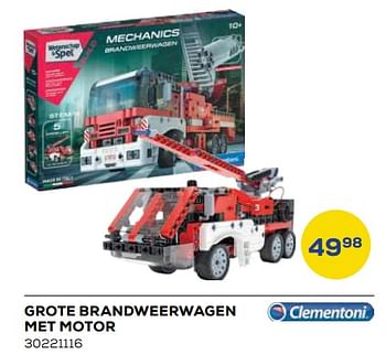 Aanbiedingen Grote brandweerwagen met motor - Clementoni - Geldig van 21/10/2022 tot 07/12/2022 bij Supra Bazar