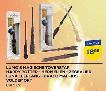 Aanbiedingen Lumo’s magische toverstaf harry potter - hermelien - zegevlier luna leeflang - draco malfius - voldemort - Huismerk - Supra Bazar - Geldig van 21/10/2022 tot 07/12/2022 bij Supra Bazar