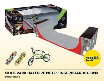 Aanbiedingen Skatepark halfpipe met 2 fingerboards + bmx - Huismerk - Supra Bazar - Geldig van 21/10/2022 tot 07/12/2022 bij Supra Bazar