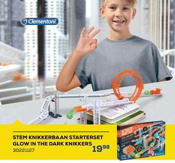 Aanbiedingen Stem knikkerbaan starterset glow in the dark knikkers - Clementoni - Geldig van 21/10/2022 tot 07/12/2022 bij Supra Bazar