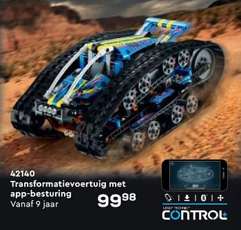 Aanbiedingen 42140 transformatievoertuig met app-besturing - Lego - Geldig van 21/10/2022 tot 07/12/2022 bij Supra Bazar