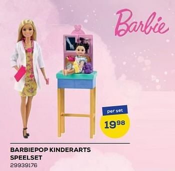 Aanbiedingen Barbiepop kinderarts speelset - Mattel - Geldig van 21/10/2022 tot 07/12/2022 bij Supra Bazar