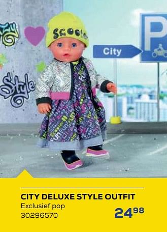 Aanbiedingen City deluxe style outfit - Zapf creation - Geldig van 21/10/2022 tot 07/12/2022 bij Supra Bazar