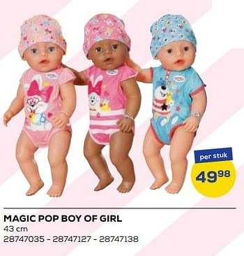 Aanbiedingen Magic pop boy of girl - Zapf creation - Geldig van 21/10/2022 tot 07/12/2022 bij Supra Bazar