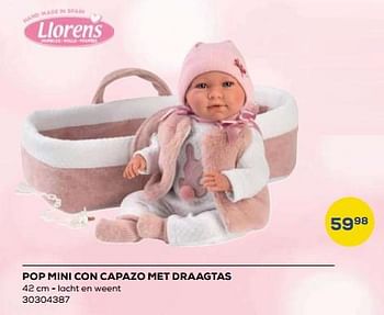 Aanbiedingen Pop mini con capazo met draagtas - Llorens - Geldig van 21/10/2022 tot 07/12/2022 bij Supra Bazar