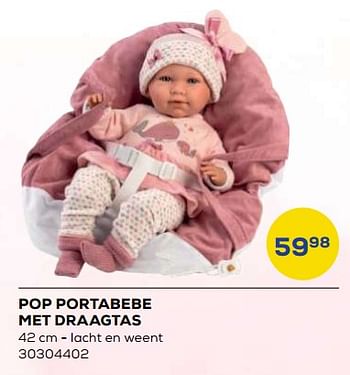 Aanbiedingen Pop portabebe met draagtas - Llorens - Geldig van 21/10/2022 tot 07/12/2022 bij Supra Bazar