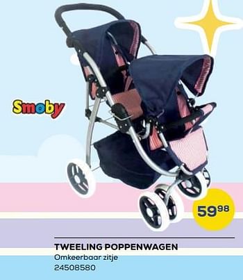 Aanbiedingen Tweeling poppenwagen - Smoby - Geldig van 21/10/2022 tot 07/12/2022 bij Supra Bazar