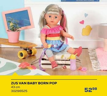 Aanbiedingen Zus van baby born pop - Zapf creation - Geldig van 21/10/2022 tot 07/12/2022 bij Supra Bazar