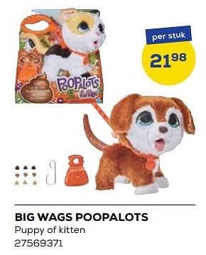 Aanbiedingen Big wags poopalots - Hasbro - Geldig van 21/10/2022 tot 07/12/2022 bij Supra Bazar