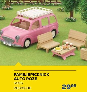 Aanbiedingen Familiepicknick auto roze 5535 - Sylvanian Families - Geldig van 21/10/2022 tot 07/12/2022 bij Supra Bazar